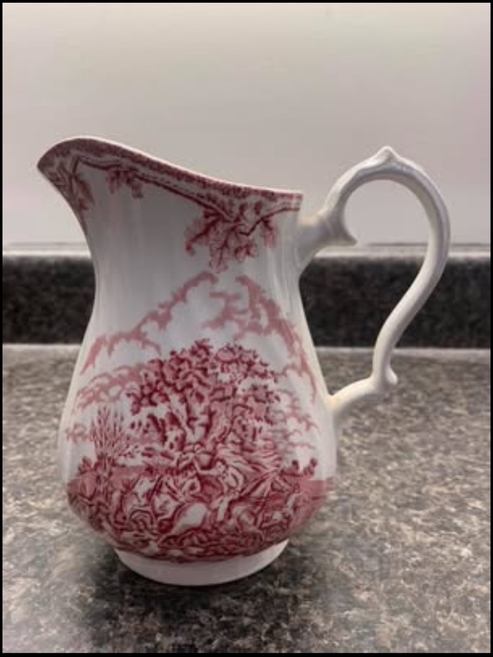 Royal Wessex Red Scenic Porcelain Creamer Pitcher - Made In England